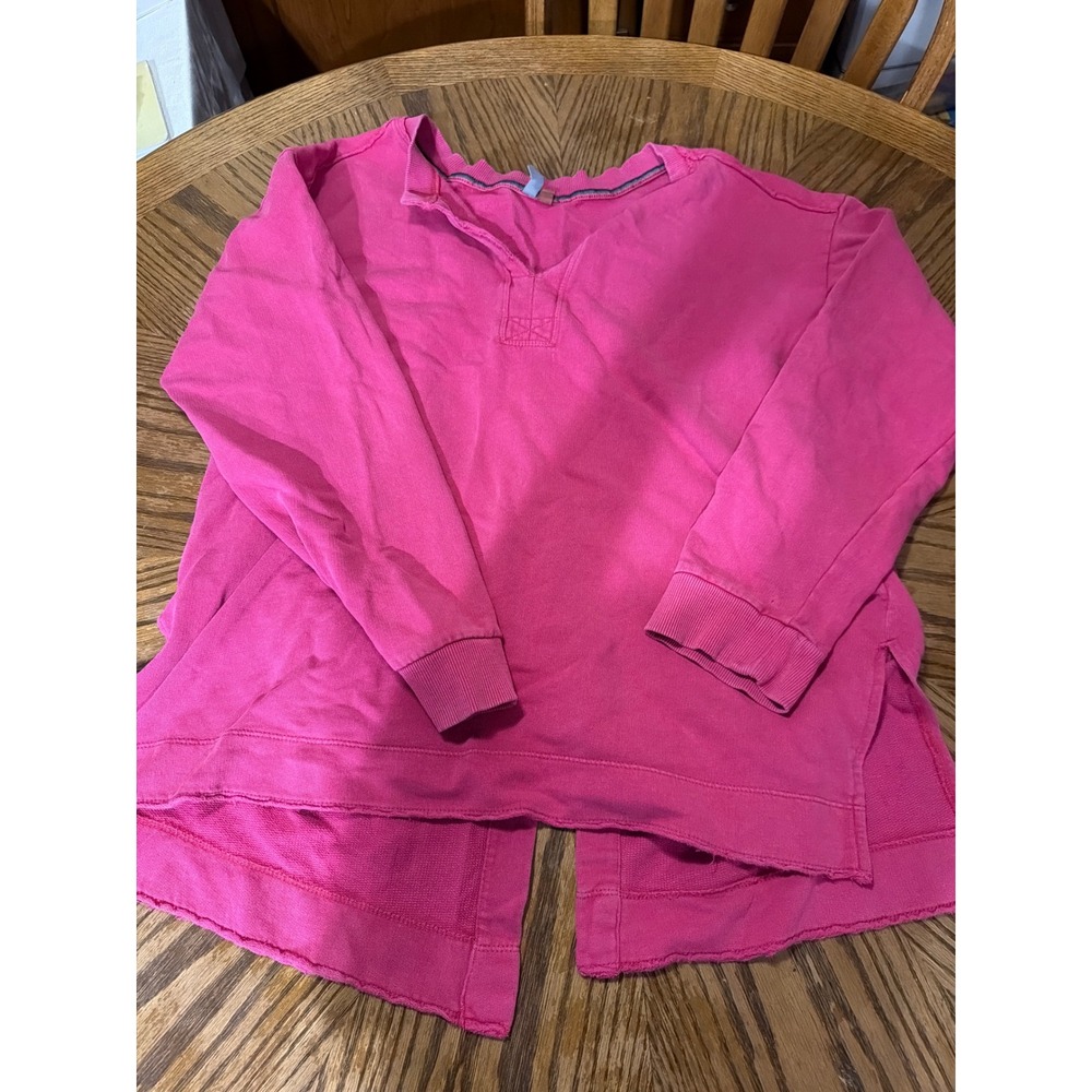 Pilcro and the Letterpress Pink Split Back Oversized Sweatshirt XL Anthropologie